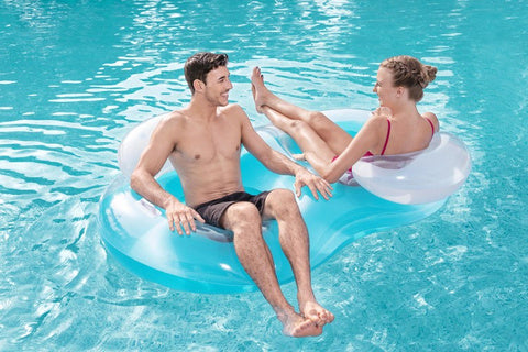 Dobbelt oppustelig strandstol til 2 personer - 188 x 117 cm, perfekt til pool og strand