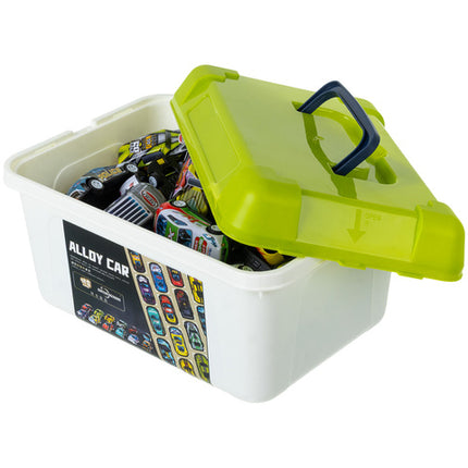 Motoriserede legetøjsbiler i kuffert - 50 stk.