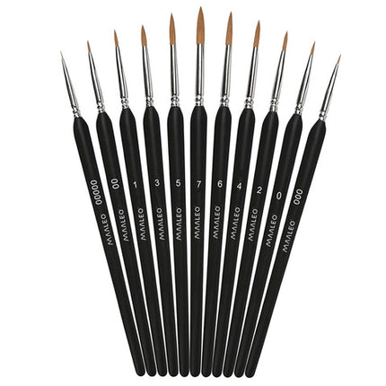 Malerpenselsæt med 11 pensler og stativ