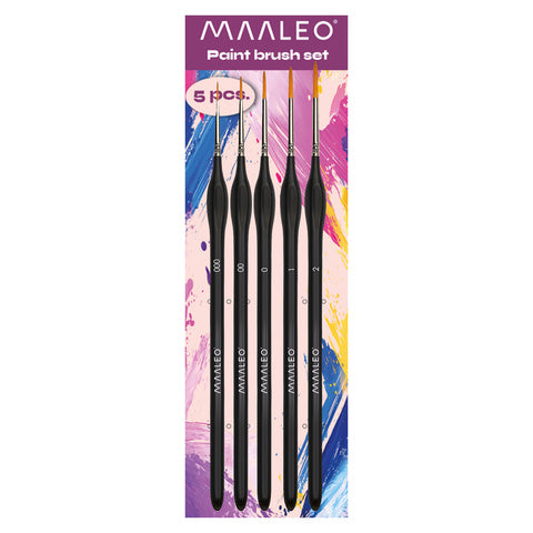 Malerpenselsæt med 5 pensler og praktisk stativ