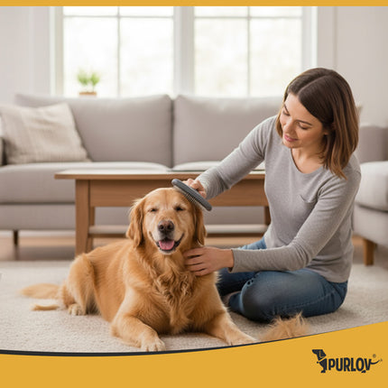 Purlov dobbelt-række kam til hunde og katte med roterende tænder