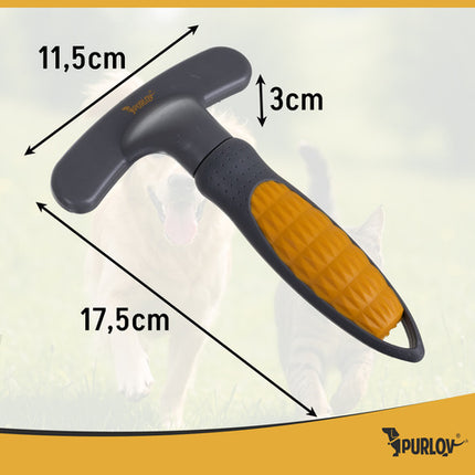 Purlov dobbelt-række kam til hunde og katte med roterende tænder