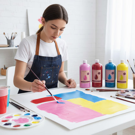 Maling sæt med 12 farver - 1000 ml hver