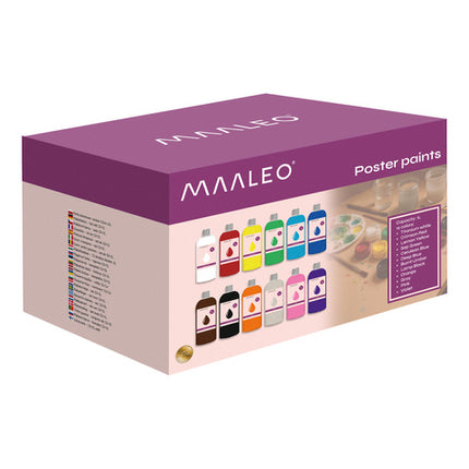 Maling sæt med 12 farver - 1000 ml hver