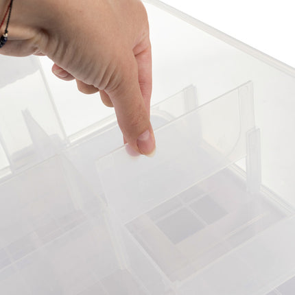 Opbevaringsboks til klodser med 2 niveauer og praktisk design