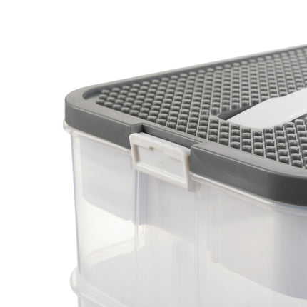 Opbevaringsboks til klodser med 2 niveauer og praktisk design