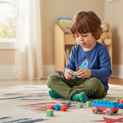Sættesæt med 30 bløde sanseklodser til børn