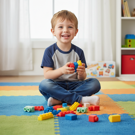 Sættesæt med 30 bløde sanseklodser til børn