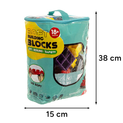 Farverige sanseblokke til børn - 80 dele i praktisk kasse