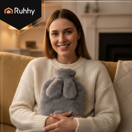 Ruhhy 1.8L varmepude med blødt betræk til afslapning