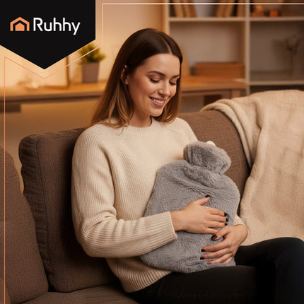 Ruhhy 3,5L varmepude med blødt betræk til afslapning