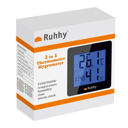 Vejrstation med Termometer, Hygrometer, Ur, Alarm og Kalender – Praktisk og Multifunktionel