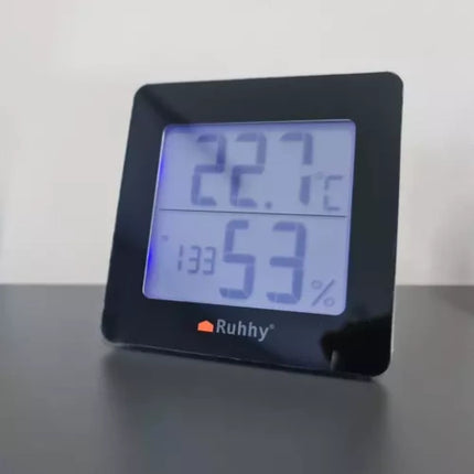 Vejrstation med Termometer, Hygrometer, Ur, Alarm og Kalender – Praktisk og Multifunktionel