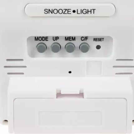 Vejrstation med Termometer, Hygrometer, Ur, Alarm og Kalender – Praktisk og Multifunktionel