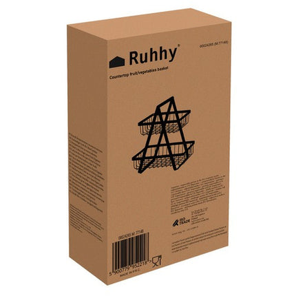 2-lags Frugtkurv i Sort Metal – Pladsbesparende og Stilfuld