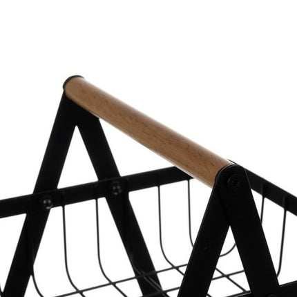 2-lags Frugtkurv i Sort Metal – Pladsbesparende og Stilfuld