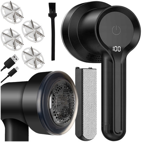 Trådløs stofshaver med 4 skærehoveder og hurtig opladning