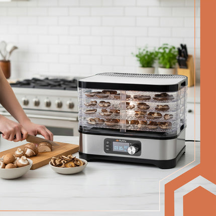Mushroom Dehydrator med 5 skuffer og LCD-display