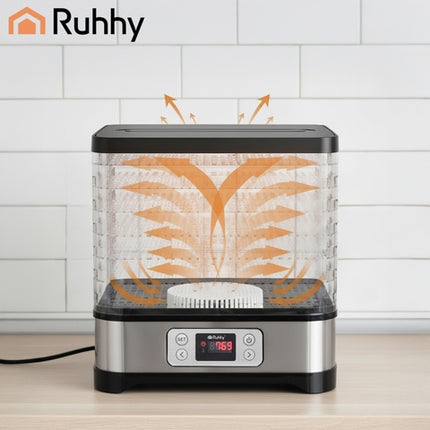 Ruhhy svampe- og frugt dehydrator med 5 bakker og LCD-display