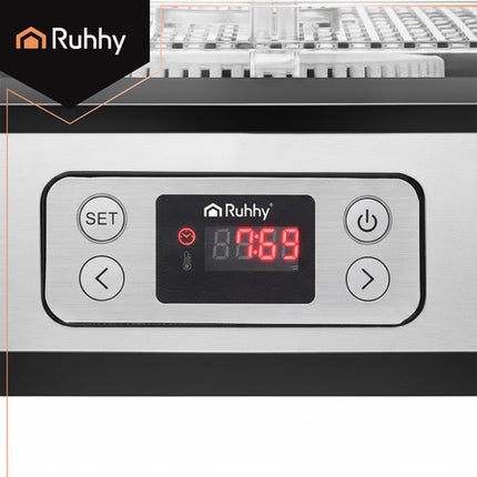 Ruhhy svampe- og frugt dehydrator med 5 bakker og LCD-display