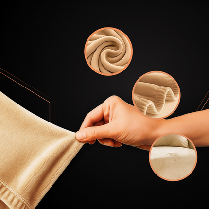 Beige sofa cover i elastisk velour til hjørnesofaer