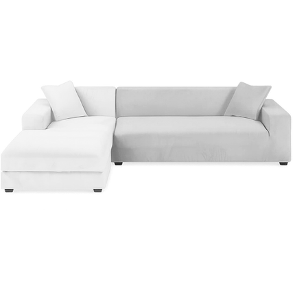 Elegant sofaovertræk i lys grå til hjørnesofaer 145-185 cm