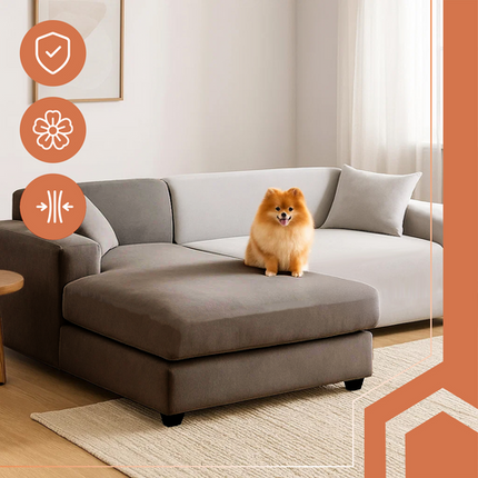 Elegant sofaovertræk i lys grå til hjørnesofaer 145-185 cm