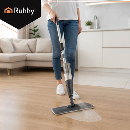 Ruhhy Spray Mop 600ml med Microfiber Klude til Effektiv Rengøring