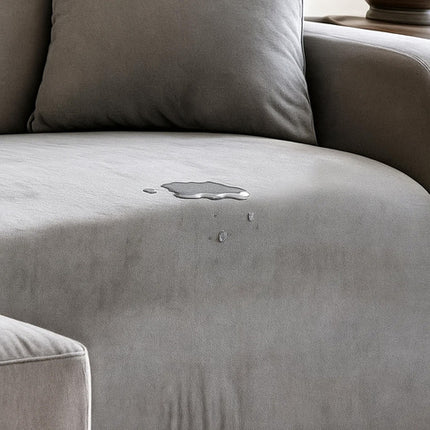 Sofatræk i lys grå velour til hjørnesofaer 190-230 cm