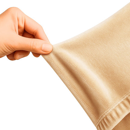 Beige sofa cover i elastisk velour til hjørnesofaer