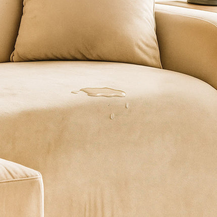 Beige sofa cover i elastisk velour til hjørnesofaer