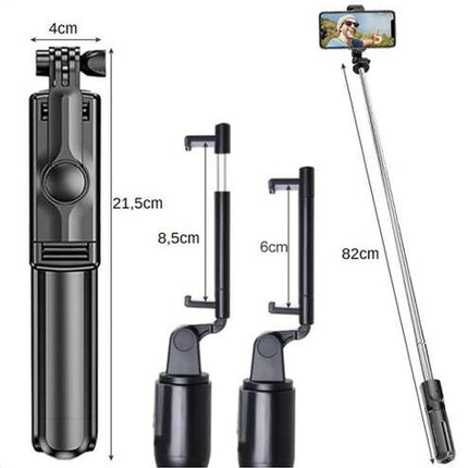 Selfie Stick med Tripod 2-i-1 – Bluetooth & Fjernbetjening