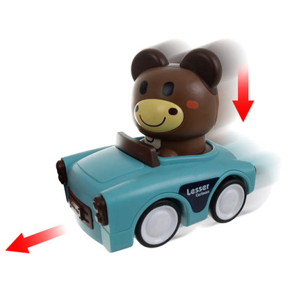 Farverige dyrebiler til sanseleg for børn 18m+