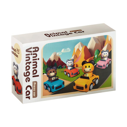 Farverige dyrebiler til sanseleg for børn 18m+