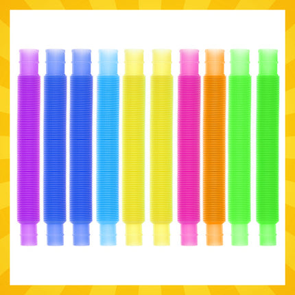 Farverige sanse rør - 10 stk. til leg og læring