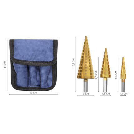 Tapered Drill Set - 3 Stykker til Effektiv Borning