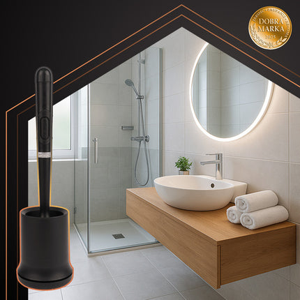 Stilren toiletbørste med beholder og gummihoved