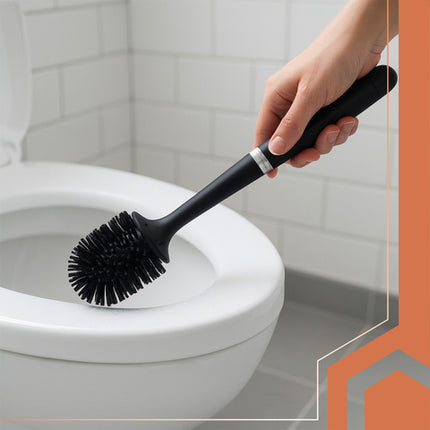 Stilren toiletbørste med beholder og gummihoved