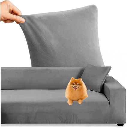 Elegant sofa cover i mørkegrå med høj elasticitet