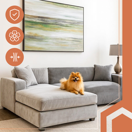 Elegant sofa cover i mørkegrå med høj elasticitet