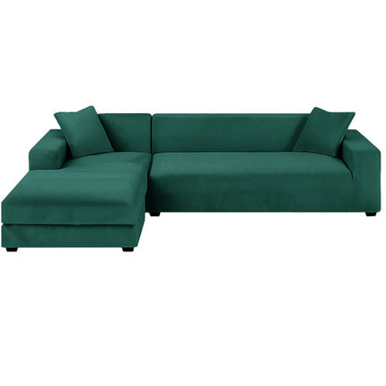Elegant sofa cover i fløjl til hjørnesofa 190-230 cm