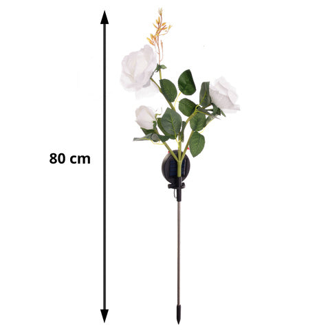 Solar lampe med 3 kunstige roser til haven