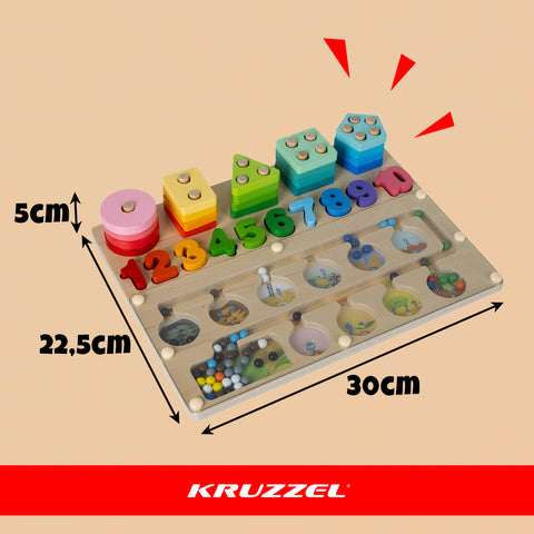 Kruzzel 3-i-1 Montessori Sorter - Læring gennem Leg