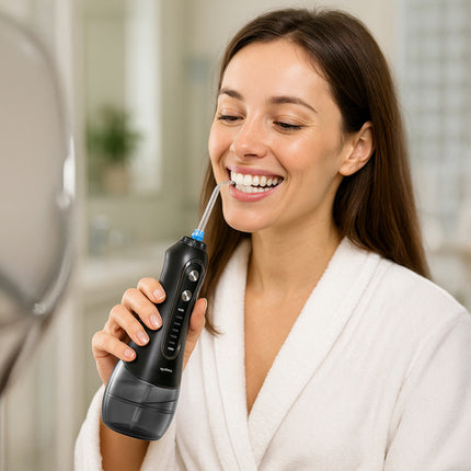 Trådløs tand irrigator med 5 indstillinger og 8 dyser