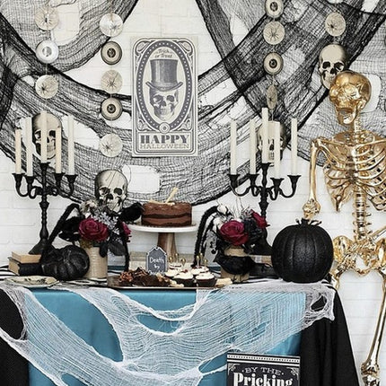 Stor Kunstig Spindelvæv til Halloween – Skab den Perfekte Uhyggelige Stemning
