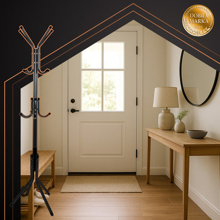 Stående tøjstativ 170 cm - sort, praktisk og stabil