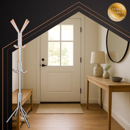 Stående tøjstativ 170 cm - hvid med stabil konstruktion