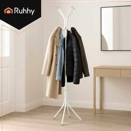 Stående tøjstativ 170 cm - hvid med stabil konstruktion