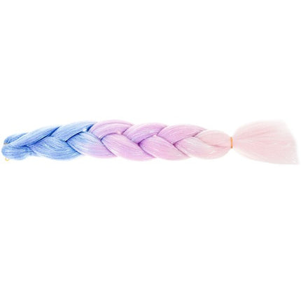 Farverig Ombre Fletning med Glitter - Blå, Lilla og Pink