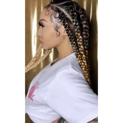 Ombre Blonde Syntetisk Hårfletning – Let og Stilfuld Frisørtilbehør